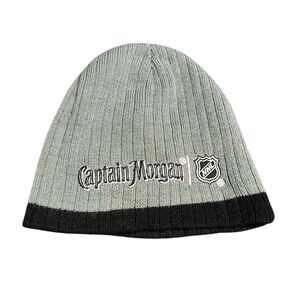 Chicago Blackhawks Beanie Hat NHL Captain Morgan Promo Gray Knit Winter Cap